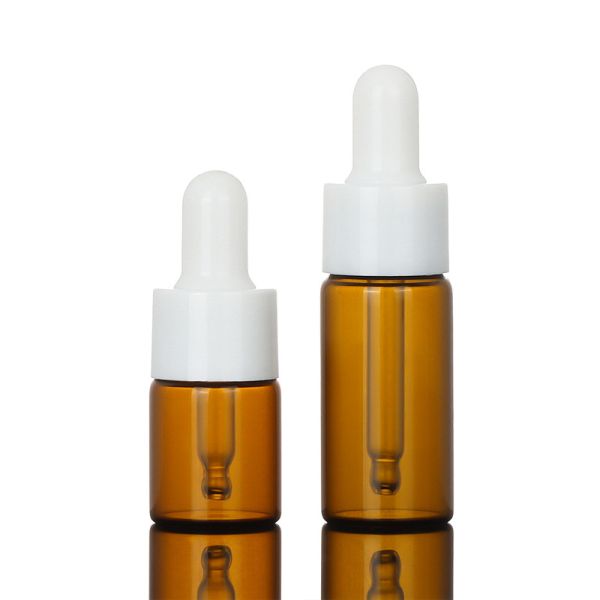 Engraving Cosmetic Dropper Bottle 1oz Capacity Amber Clear Round