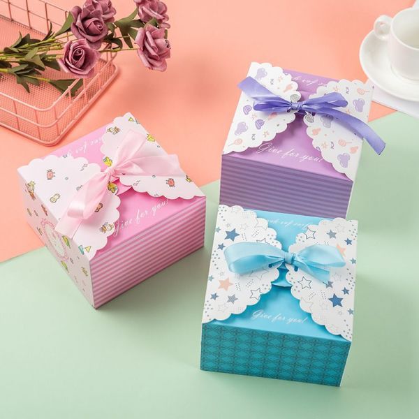 High Quality Custom Logo Bright Color Bloom Printed Packaging Gift Paper Candy Box
