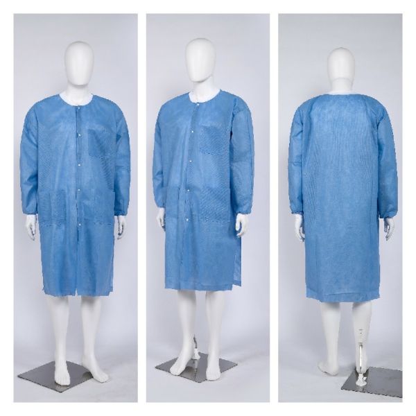 S&J Hospital Uniforms blue SMS disposable non woven Isolation gown