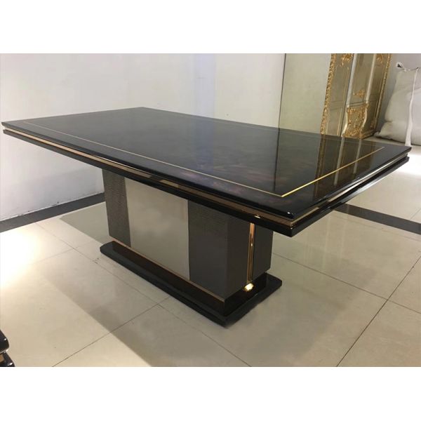 Home Furniture Luxury Design Dining Table Burl Veneer Tabletop