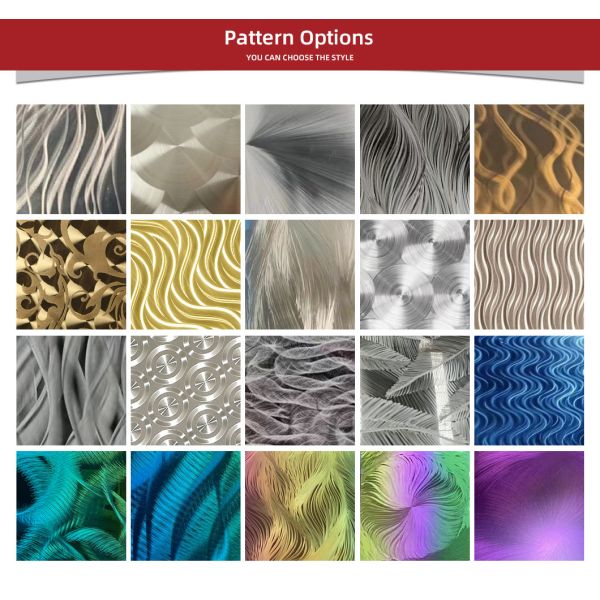 4X8 polished stainless steel sheet 304 mirror laser with color pattern 3d corrugated metal sheet texture