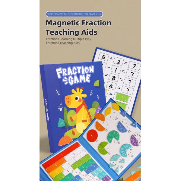 Magnetic Fraction Learning Math Toy for Children Kids Montessori Arithmetic Teaching Aids Educational Toys