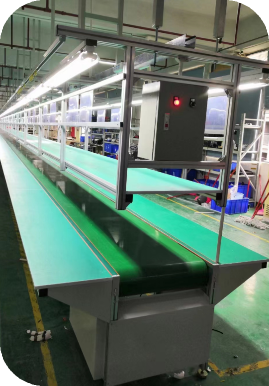 Three Row Assembly Line Belt Conveyor High Capacity For Manufacturing Industry