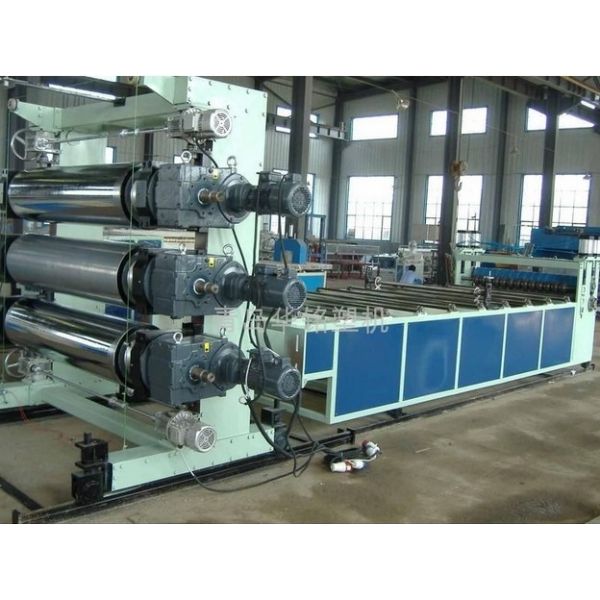 PVC Plastic Sheet Making Machine , power Double screw Board Production Line