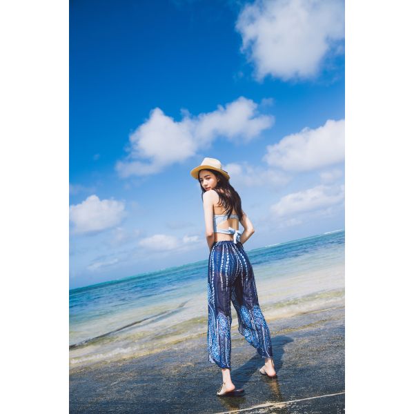 Scoop Neck Top With High Waist Women Swimwear 3 Pieces Beach Wear Bathing Suit Women