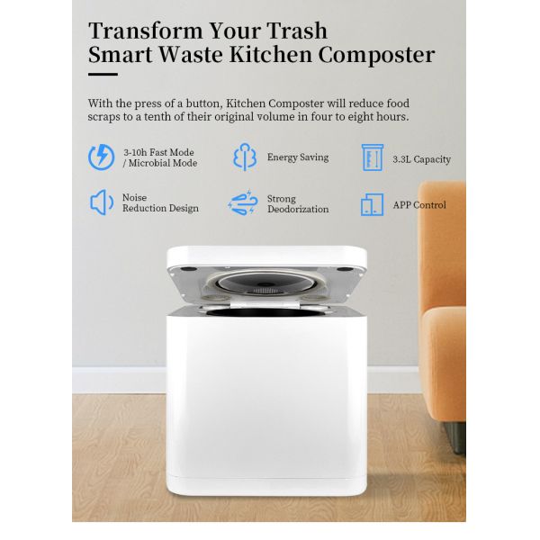 Food Waste Composter OEM Supported Food Waste Disposer Kitchen Desktop Accessories Food Waste Processor Kitchen Appliances