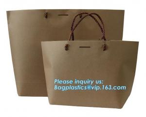 Quality Fancy Customized Brown Kraft Paper Shopping Bag With Logo,Customized White And Black Printed Paper Shopping Bag Package for sale