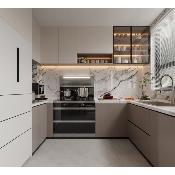 Hotel Kitchens High End Hot Sales Luxury Kitchen Cabinet Environmental Friendly