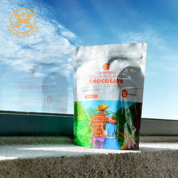 500g UV coating Matte finished Stand up coffee pouch With Valve Zipper