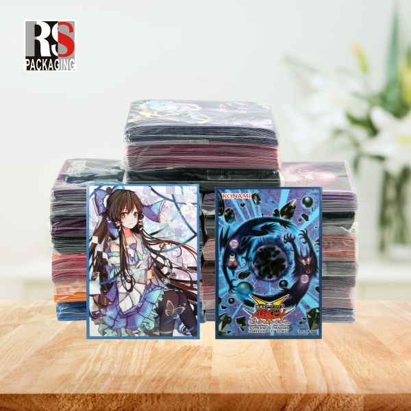Holographic Yugioh MTG Trading Card Sleeves Flat Pocket Bag Customized Logo