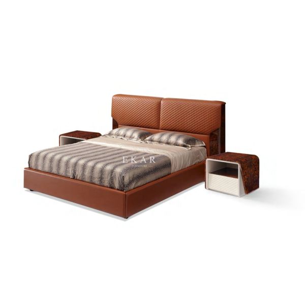 Leather Divan Design King Size Modern Bedroom Furniture Bed