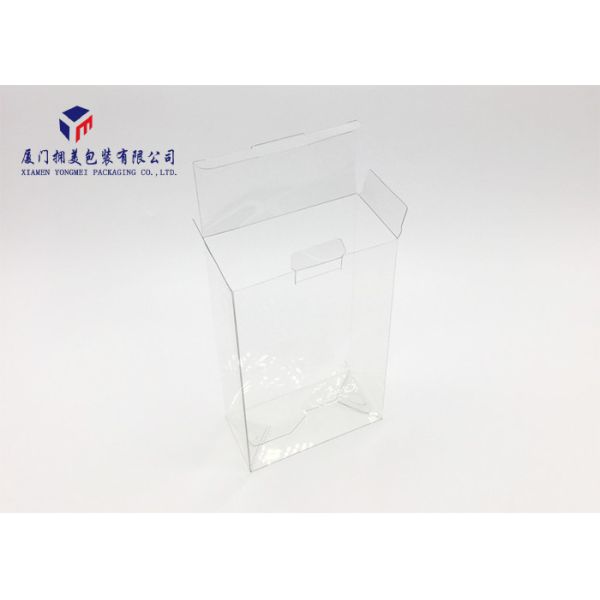 Custom Design Clear PET Plastic Box 0.3mm Automatic Lock Bottom 18.5cm Height