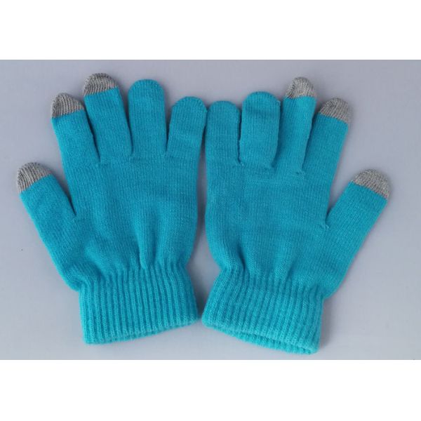 10 Gauge Acrylic Touch Screen Gloves , Safety Hand Gloves 22cm - 27cm Length