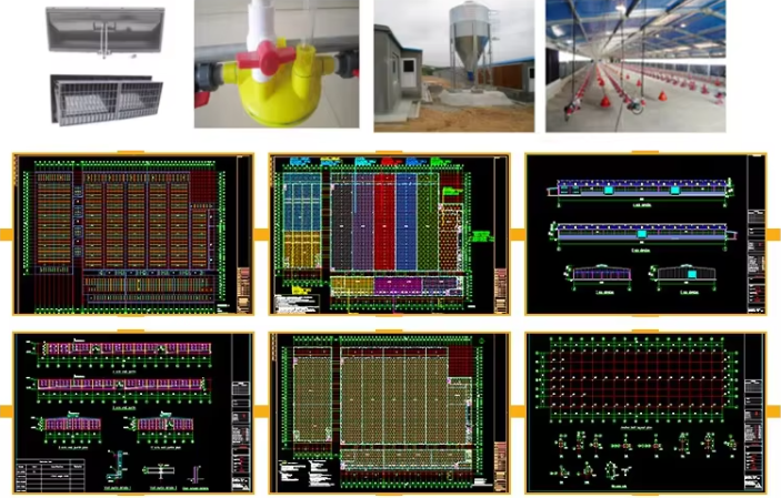 Corrosion Resistance Prefab Poultry House Light Steel Frame Fiberglass Wool Panel
