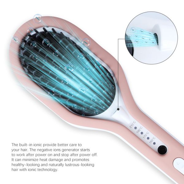 OEM / ODM Ceramic Hair Straightener Brush Comb Curler Set With Clip