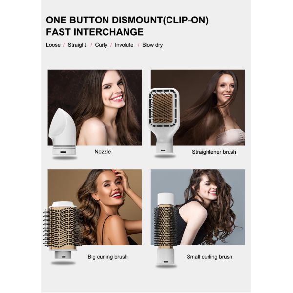 Interchangeable Hair Straightener And Curler Brush 2.5m Power cord