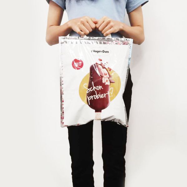 W21cm Insulated Cooler Lunch Bag , PET AL Hot Cold Food Delivery Bags