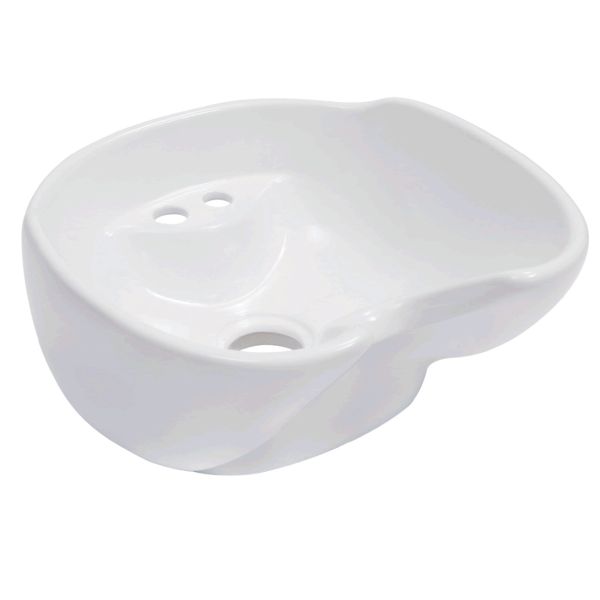 Professional Salon Equipment Parts / Ceramic Salon Shampoo Sink White Color