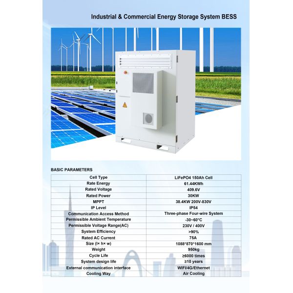 Industrial Commercial Energy Storage System 30kw With 150A LiFePO4 Cell for OEM Orders