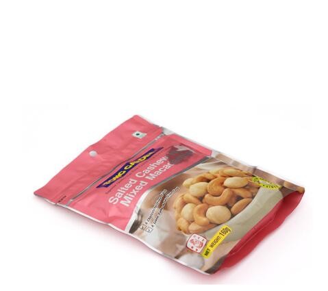 Snack Food Package Custom Logo Printing Nuts Plastic Zipper Packaging Bag With Tear Notch