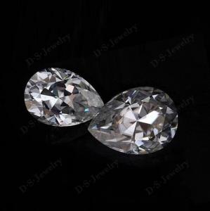 China White Synthetic Moissanite / Pear Shape Loose Moissanite on sale
