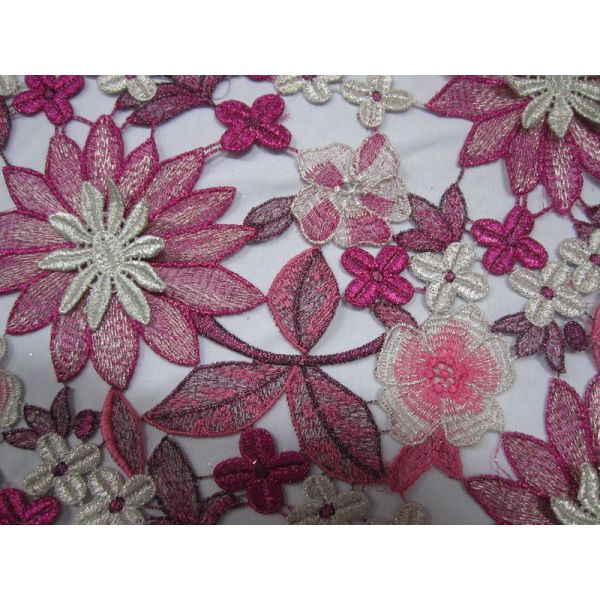 60cm Emulation Real Silks Chemical Lace Red/Green Color Water Soluble Embroidery Fashion fabric