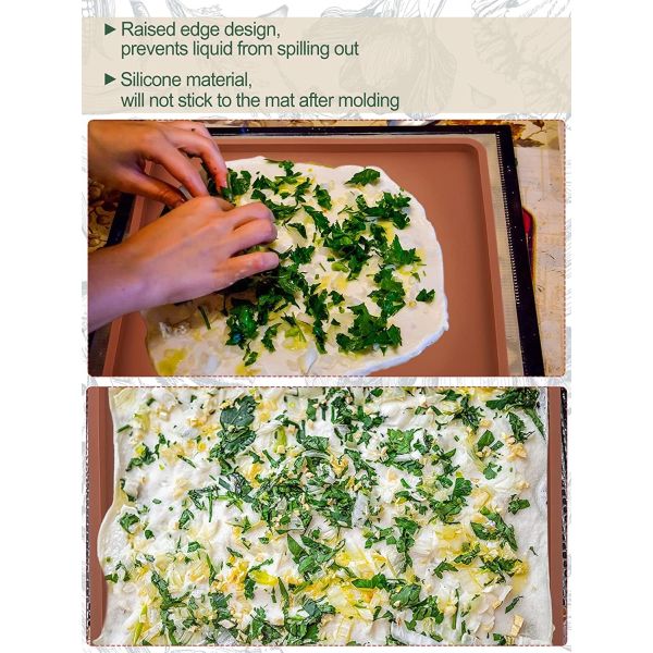 Non Stick Silicone Baking Tray Sheet Pan BPA Free For Brownie Cake