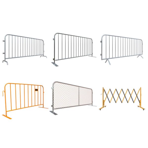 PVC Coated Temporary Crowd Control Barrier Fence 1.2M Black Metal Pedestrian Barriers