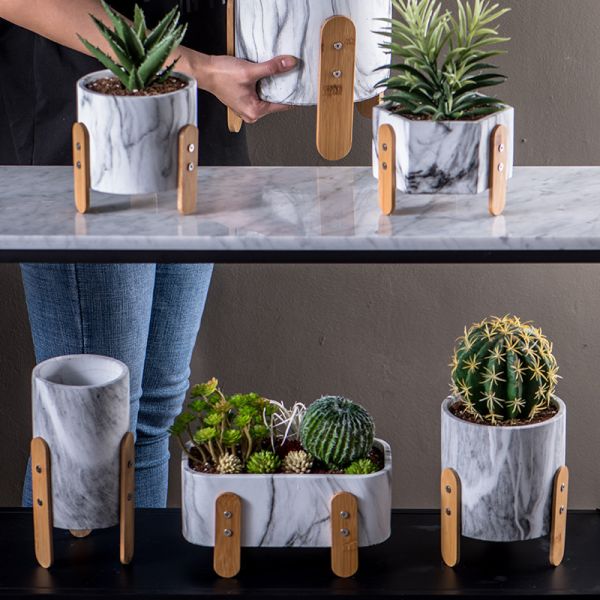 Round Pot Planters Succulents Planters Clay Flower Pots Mini Planter Pots Cement Flowerpots