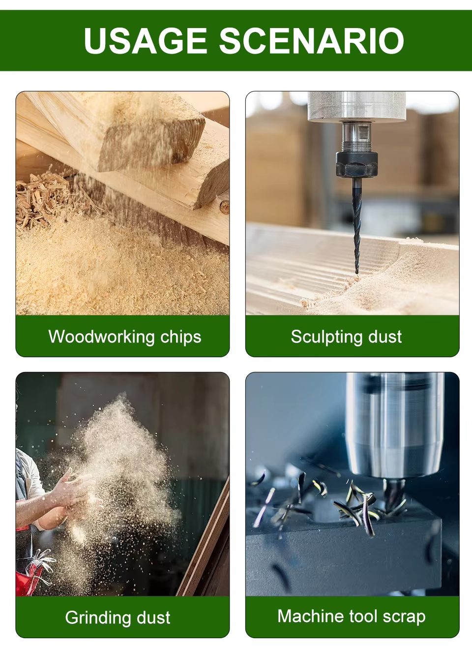 Dust Collectors Double Bag Dust-Free Dust Collector Heavy Duty Industrial 3kw