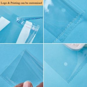 Width 6cm 12 Lengths Transparent Cellophane Clear Polybag OPP Plastic Self
