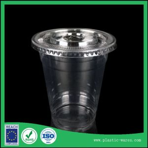 Quality transparent 500ml PP Plastic Disposable Cup with flat lid for sale