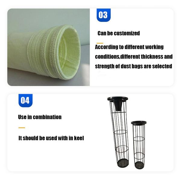 Polyester Dust Filter Bag Cement Dust Collector Bag 550g/M2 With Ptfe Coating