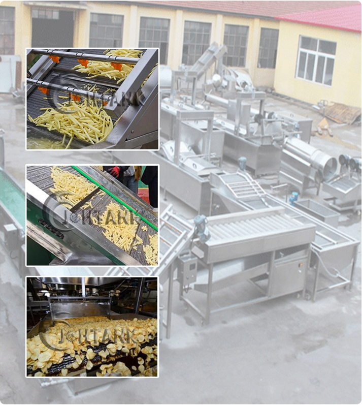 Natural Instant Electric Potato Finger Chips Machine 2000kg/h