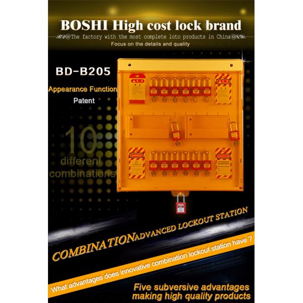 Yellow Color Lock Out Tag Out Station Strong And Durable With Reinforced Ribs