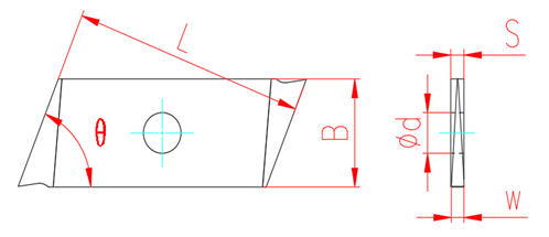 CNC Milling Insert with PVD Coating HYLN220108-1.0 HYZ09,also Belongs to Grooving Inserts. Suitable for Machining Mild Steel.