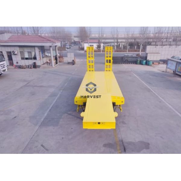 3 Axle Heavy Duty Semi Trailer Low Bed Mechanical Ladder Sale to Tanzania