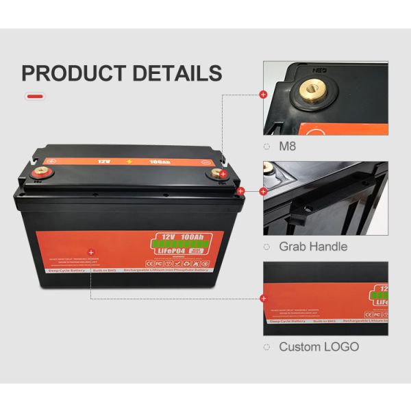 Eco-friendly Deep Cycle 12V LiFePO4 Battery 50Ah 200Ah Low Self-discharge