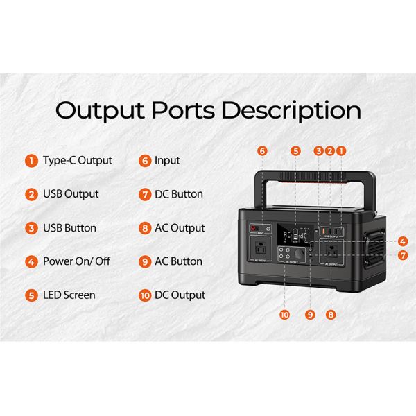 500W Solar Energy Storage Battery Portable Power Generator Multipurpose Camping Outdoor Emergency Power Supply