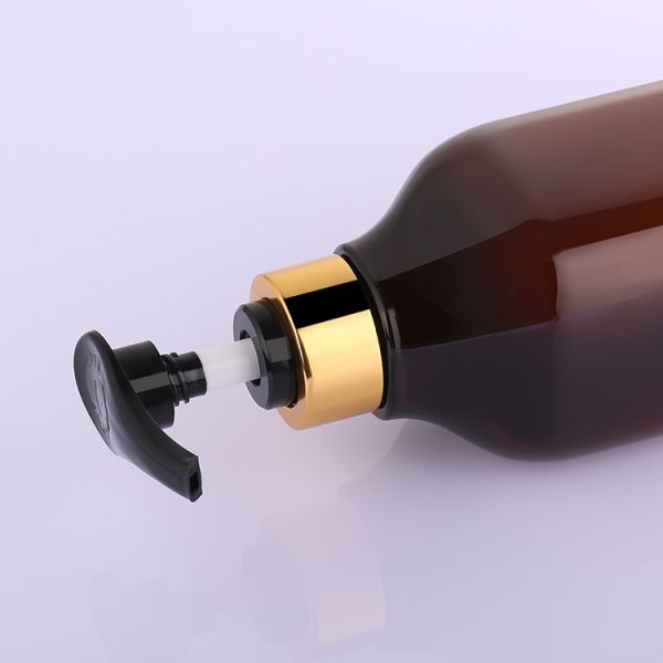 Luxury amber 200ml 300ml 400ml 1000ml Boston body lotion cosmetic unique shampoo bottle gold top