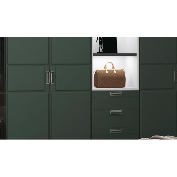 Modern Premium Shaker Style Wardrobe Doors Deep Green PVC Surface