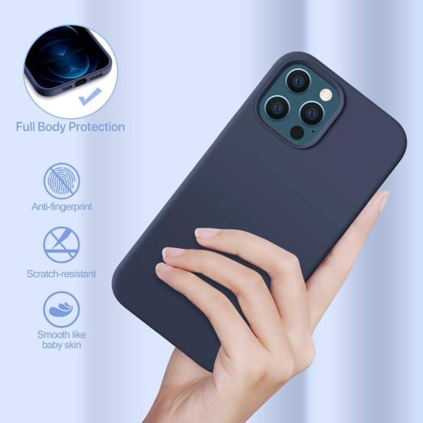 Liquid Silicone Case Gel Rubber Full Body Protection Shockproof Drop Protection Phone Case for iPhone 12 (2020 Release)
