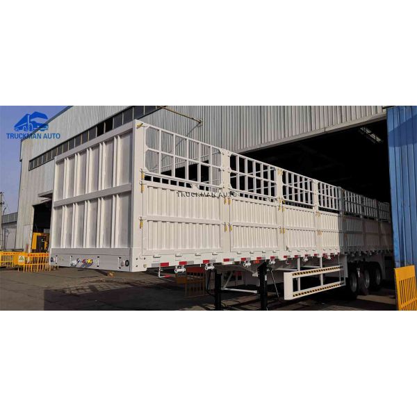 Q345 3 Axle 60 Ton Fence Semi Trailer For Cropper Transport