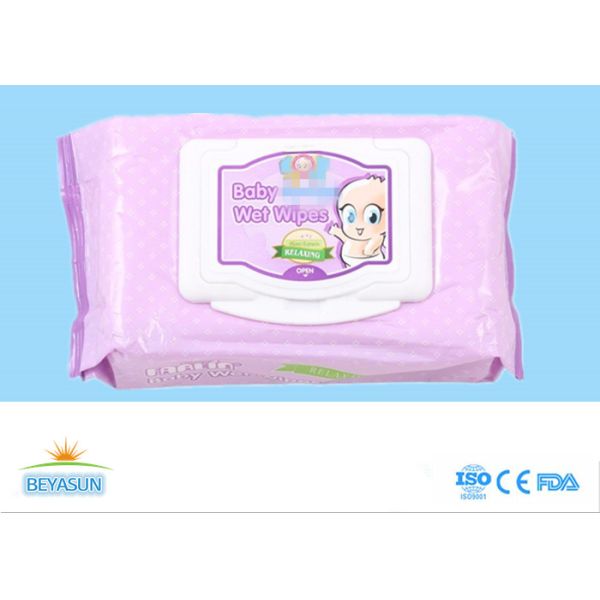 Plain Nonwoven Baby Wet Wipes Skin Care , Natural Organic Baby Wipes No Chemicals