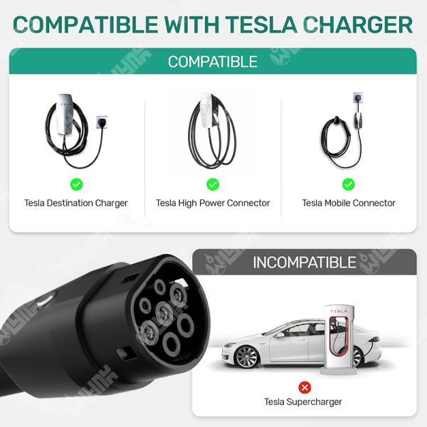 Olink Electric Vehicles GBT Adapter Nacs Charger Connectors AC GBT to Tesla Adapter for Tesla Model 3 X Y S