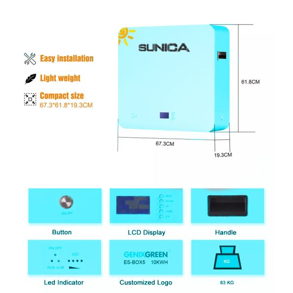 48v Lifepo4 Energy Storage Battery RS232 Energy Storage 10kw Powerwall