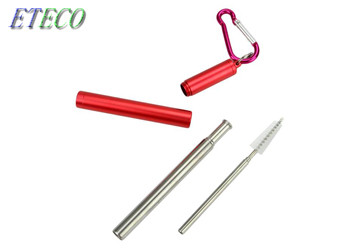 Metal Collapsible Folding Telescopic Stainless Steel Straws Reusable Eco -