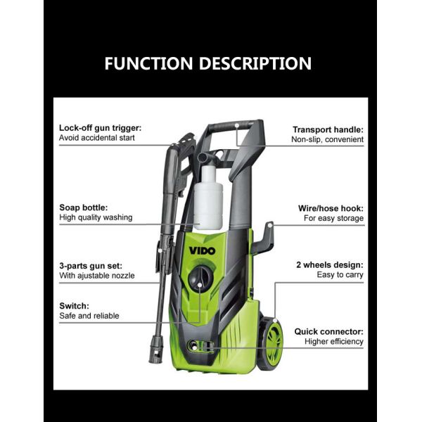 water high pressure cleaner power washer jet sprayer,Lock-off gun trigger to avoid accidental starts