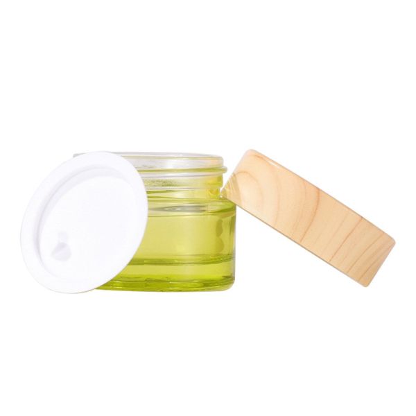 5ml 10ml 20ml 30ml 100ml Cosmetic Glass Jars Avocado Green Body Butter Packaging