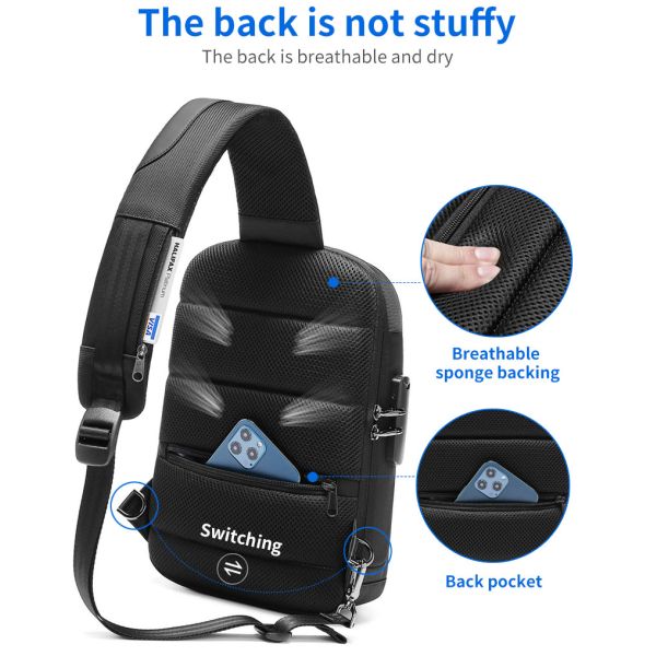 New custom logo Shoulder bag multifunctional waterproof anti theft chest bag men sling bag